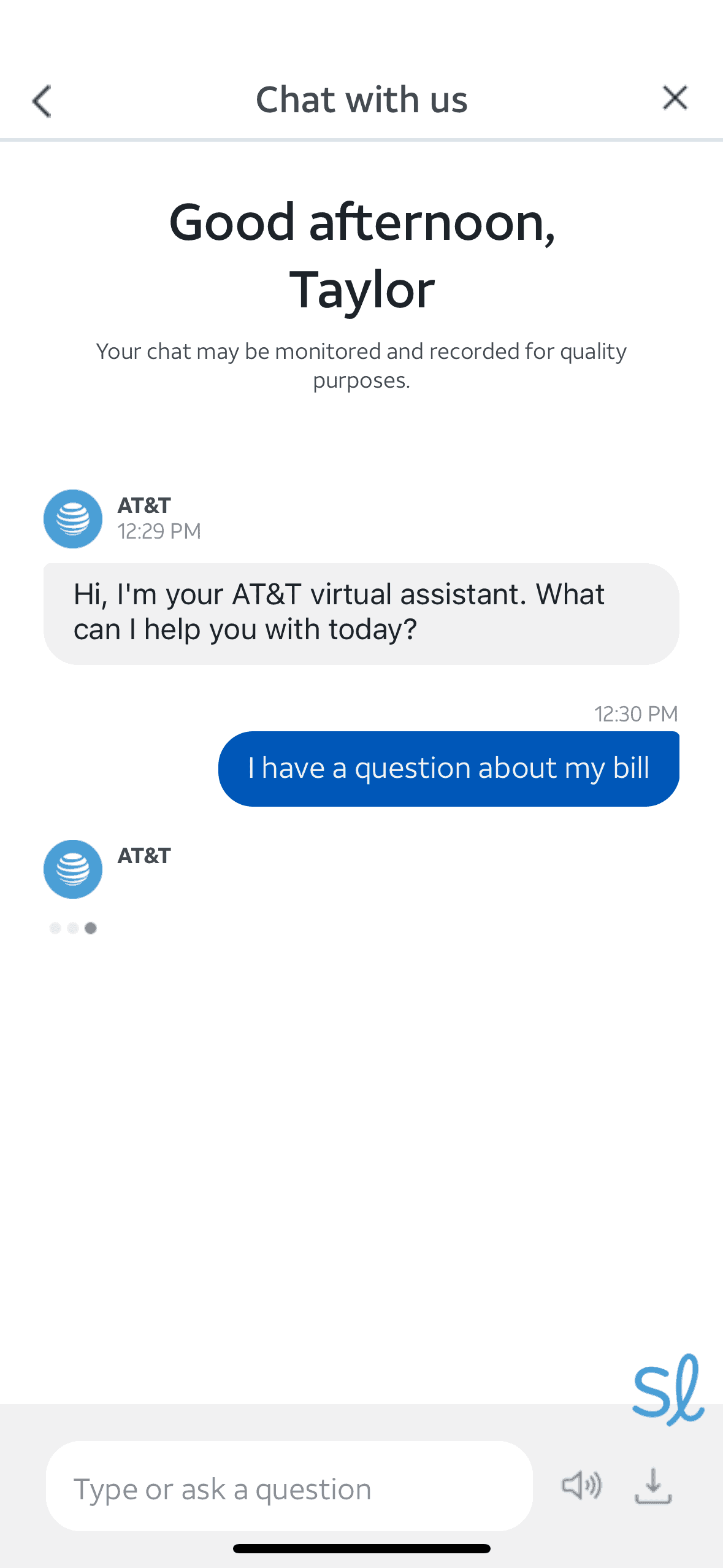 AT&T offers an online chat feature that I often use to get my questions answered quickly.