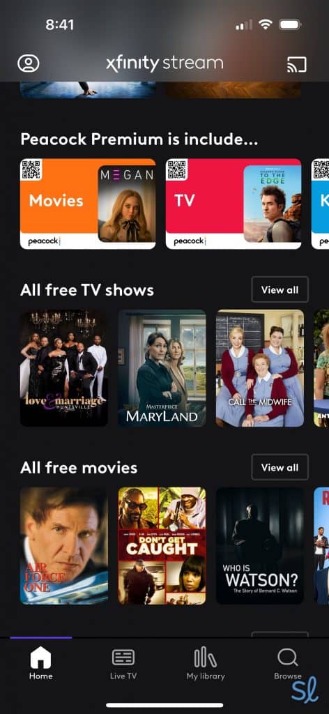 If you bundle your internet with Xfinity NOW TV, you ll get access to thousands of free shows and movies, as seen on my Xfinity mobile app.