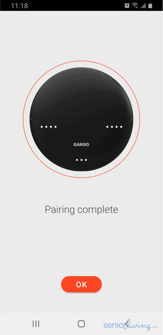 Eargo App Pairing Complete