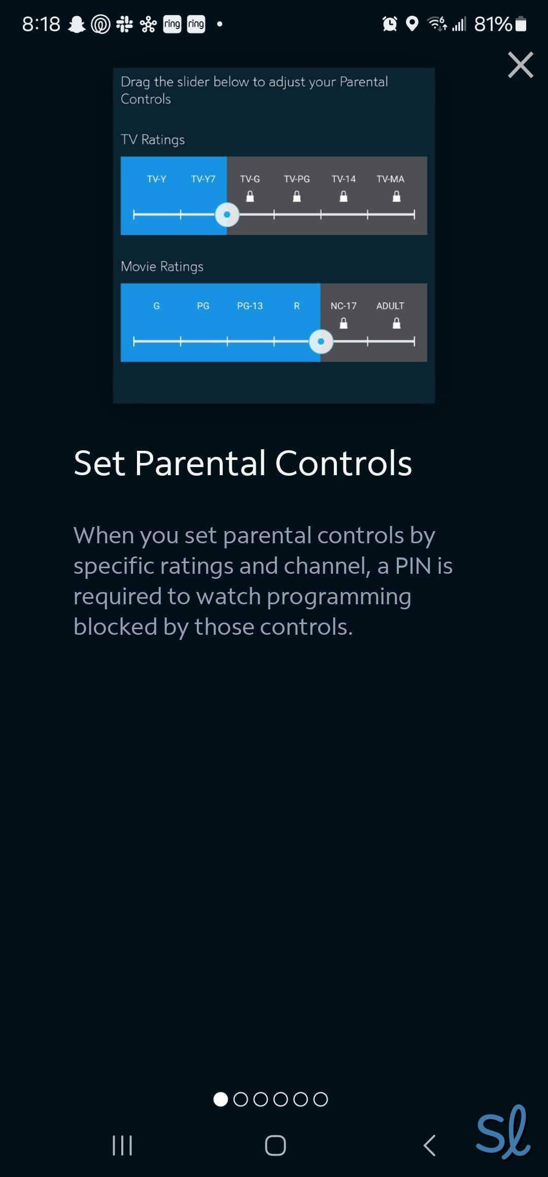 You can easily set parental controls in the Spectrum TV app, as seen on our tester s app.