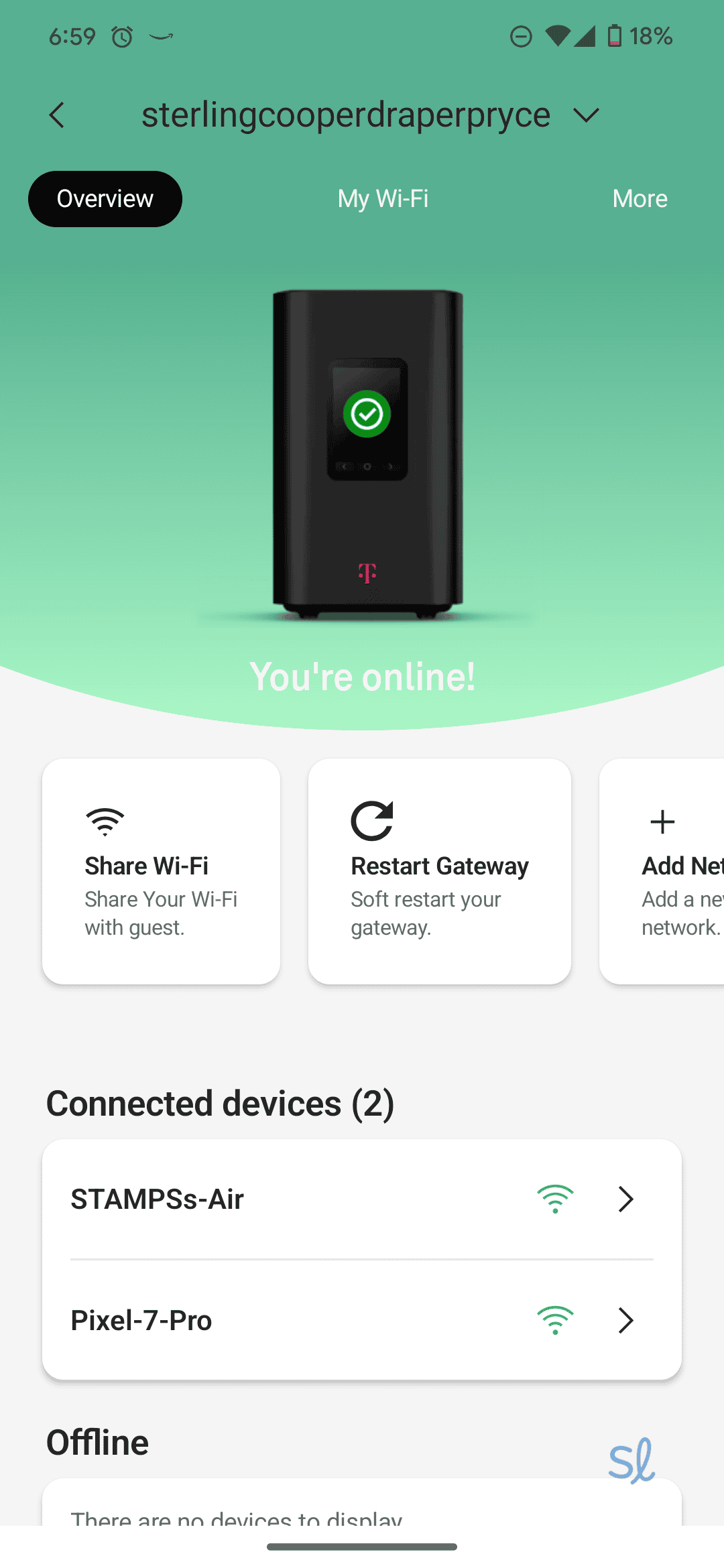 Viewing our equipment status and settings in T-Mobile's T Life app