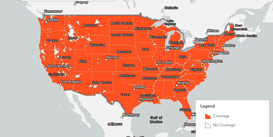 Boost Mobile's coverage map