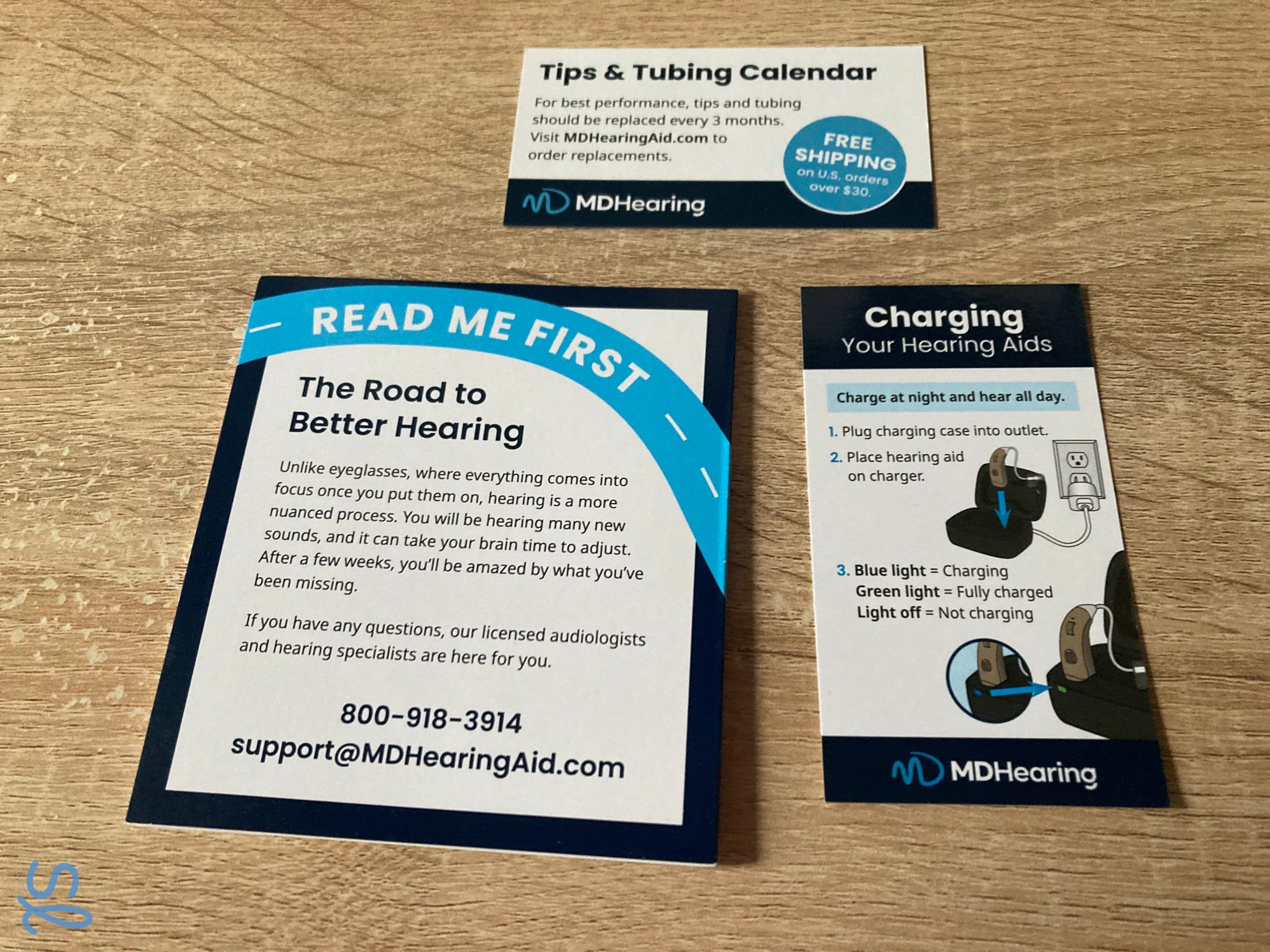 MD Hearing tip cards and instruction manual