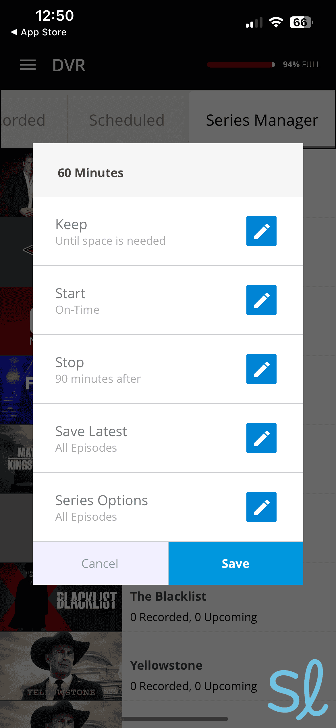 Setting up a DVR recording through the Optimum mobile app