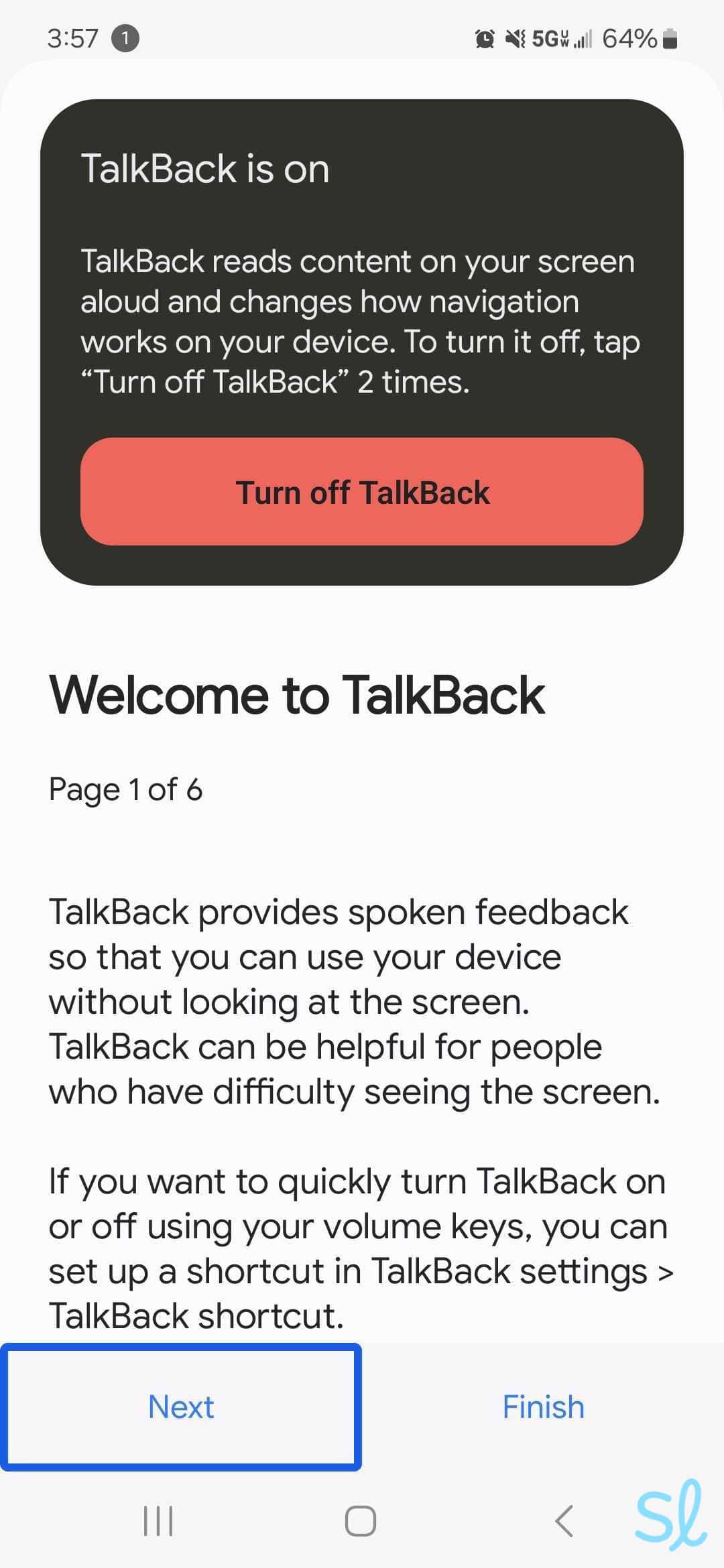 Using the Galaxy S24+ s TalkBack feature