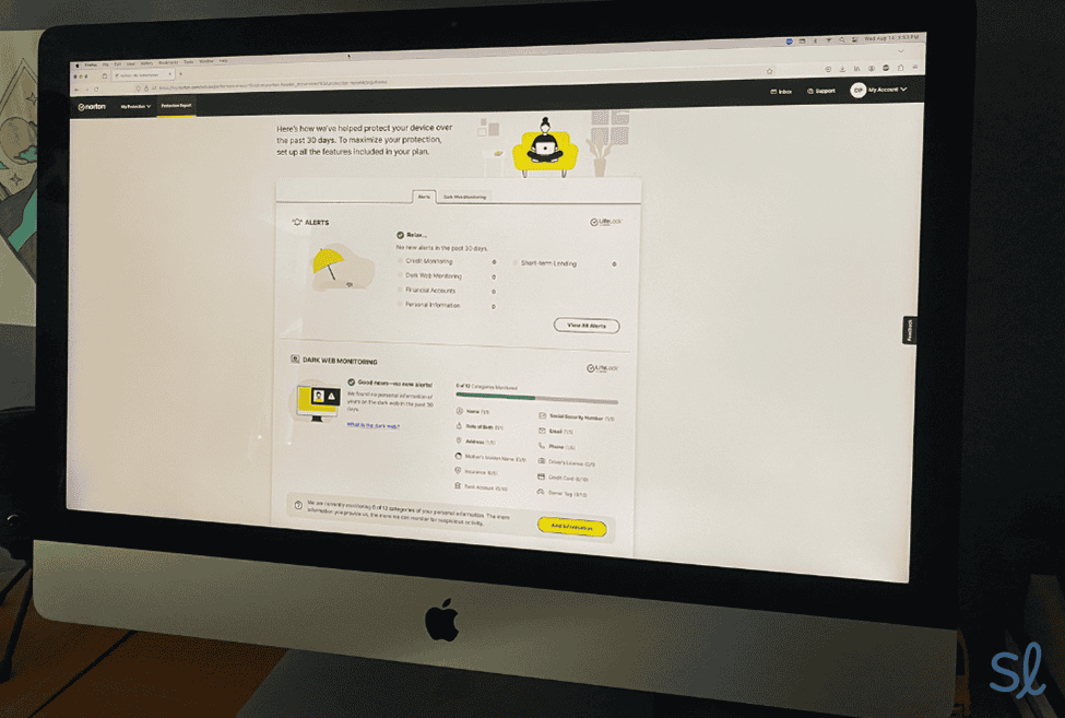 Viewing our LifeLock protection report